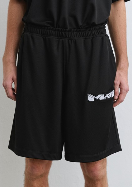 MV91 Logo Baskılı Siyah Forma Şort 0410245-900