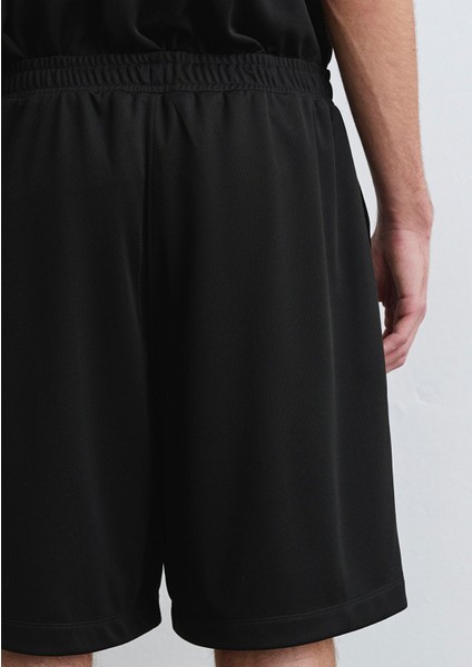MV91 Logo Baskılı Siyah Forma Şort 0410245-900