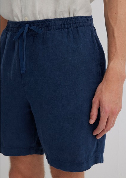 Lacivert Keten Şort 0410103-82183