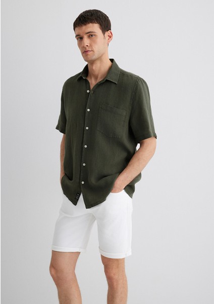 Yeşil Keten Gömlek 0211473-71587