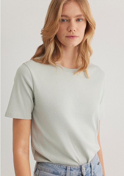 Yeşil Basic Tişört 1612916-70084