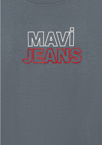 Mavi Jeans Baskılı Gri Tişört 6610287-80889