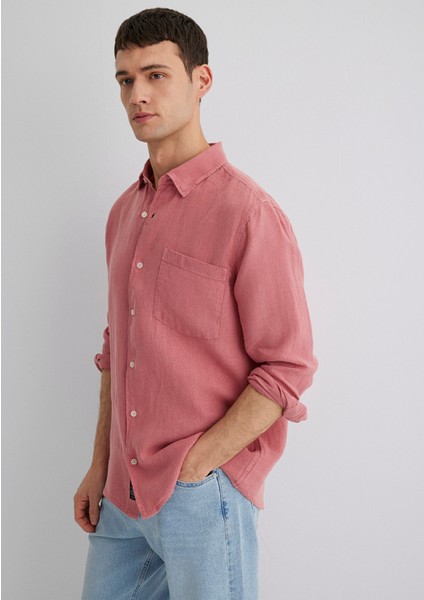 Pembe Keten Gömlek 0211472-71104