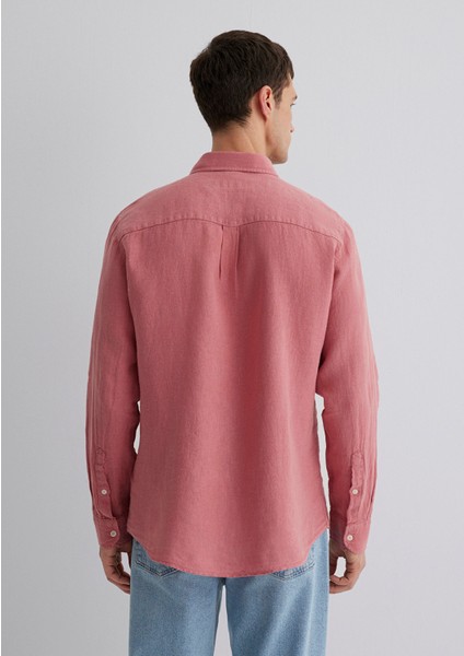 Pembe Keten Gömlek 0211472-71104