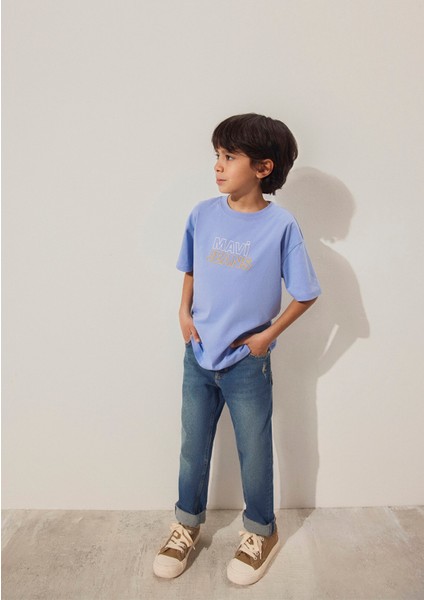 Mavi Jeans Baskılı Mavi Tişört 6610287-80591