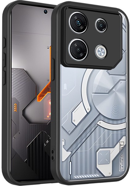 Infinix Gt 20 Pro,için Eabhulie Kılıf, Kamera Lens Korumalı Hibrit 2'si 1 Arada Şeffaf Kılıf-Siyah (Yurt Dışından)