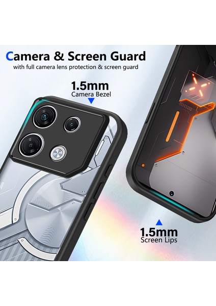 Infinix Gt 20 Pro,için Eabhulie Kılıf, Kamera Lens Korumalı Hibrit 2'si 1 Arada Şeffaf Kılıf-Siyah (Yurt Dışından) fiyatları