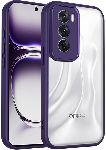 Oppo RENO12 Pro,için Eabhulie Kılıf, Kamera Lens Korumalı Hibrit 2'si 1 Arada Şeffaf Kılıf-Mor (Yurt Dışından)