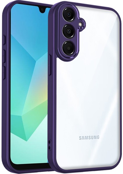 Samsung Galaxy A25,IÇIN Eabhulie Kılıf, Kamera Lens Korumalı Hibrit 2'si 1 Arada Şeffaf Kılıf-Mor (Yurt Dışından)
