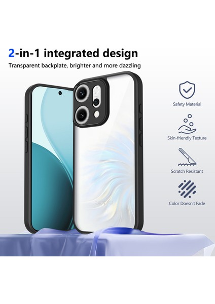 Oppo RENO14,IÇIN Eabhulie Kılıf, Kamera Lens Korumalı Hibrit 2'si 1 Arada Şeffaf Kılıf-Siyah (Yurt Dışından) indirimleri