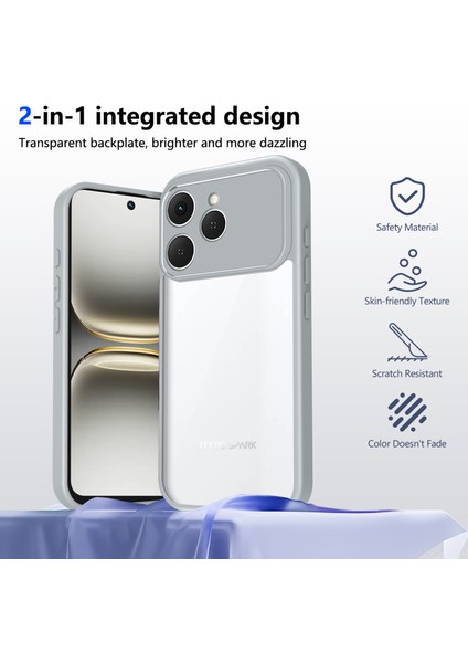 Tecno Spark 40,için Eabhulie Kılıf, Kamera Lens Korumalı Hibrit 2'si 1 Arada Şeffaf Kılıf-Gri (Yurt Dışından) indirimleri
