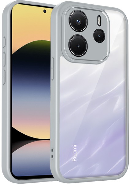 Xiaomi Redmi Note 14 4g,için Eabhulie Kılıf, Kamera Lens Korumalı Hibrit 2'si 1 Arada Şeffaf Kılıf-Gri (Yurt Dışından)