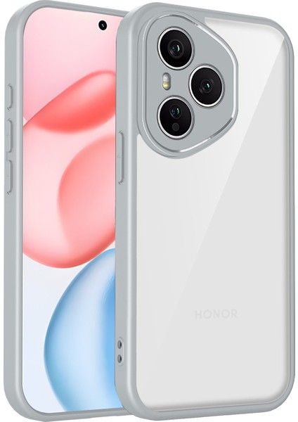 Honor 400 Pro,için Eabhulie Kılıf, Kamera Lens Korumalı Hibrit 2'si 1 Arada Şeffaf Kılıf-Gri (Yurt Dışından)