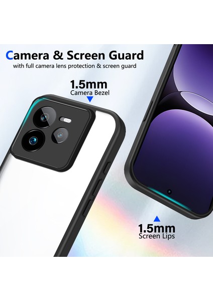 Realme Gt 7 Pro,için Eabhulie Kılıf, Kamera Lens Korumalı Hibrit 2'si 1 Arada Şeffaf Kılıf-Siyah (Yurt Dışından) fiyatları