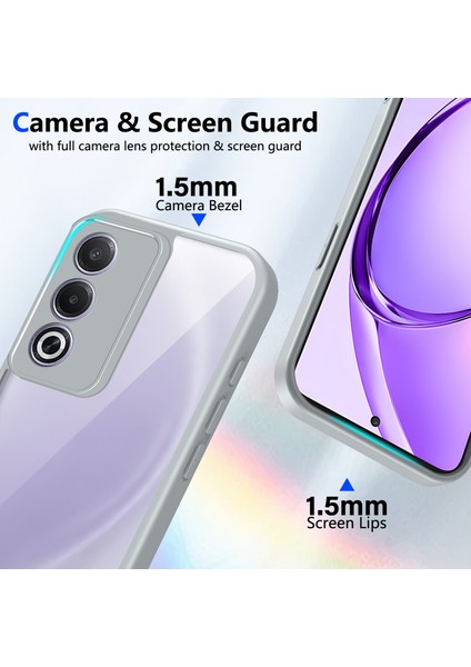 Oppo K12X,IÇIN Eabhulie Kılıf, Kamera Lens Korumalı Hibrit 2'si 1 Arada Şeffaf Kılıf-Gri (Yurt Dışından) modelleri