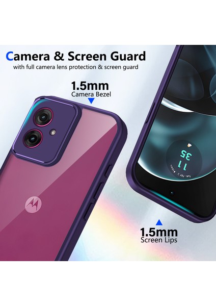 Motorola Moto G14,IÇIN Eabhulie Kılıf, Kamera Lens Korumalı Hibrit 2'si 1 Arada Şeffaf Kılıf-Mor (Yurt Dışından) fiyatları
