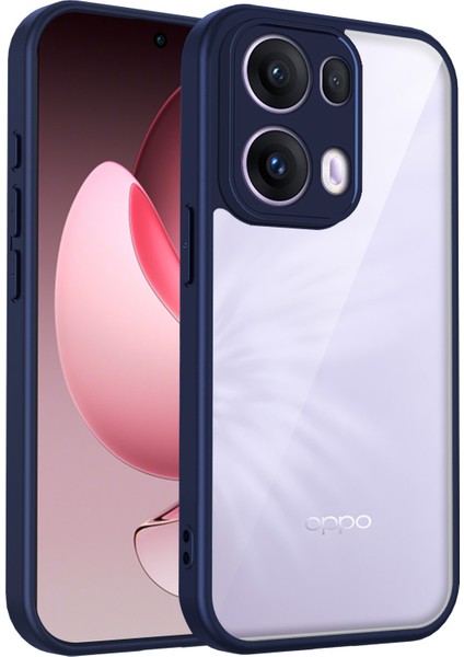 Oppo RENO13 Pro,için Eabhulie Kılıf, Kamera Lens Korumalı Hibrit 2'si 1 Arada Şeffaf Kılıf-Blue (Yurt Dışından)