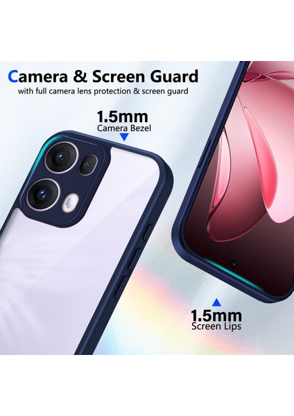 Oppo RENO13 Pro,için Eabhulie Kılıf, Kamera Lens Korumalı Hibrit 2'si 1 Arada Şeffaf Kılıf-Blue (Yurt Dışından) modelleri
