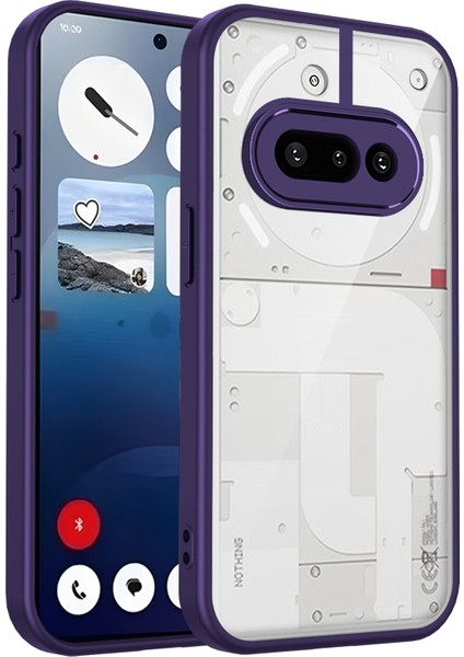 Nothing Phone 3A,IÇIN Eabhulie Kılıf, Kamera Lens Korumalı Hibrit 2'si 1 Arada Şeffaf Kılıf-Mor (Yurt Dışından)