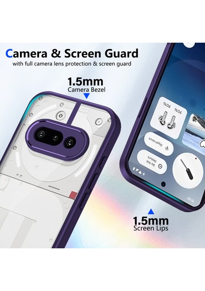 Nothing Phone 3A,IÇIN Eabhulie Kılıf, Kamera Lens Korumalı Hibrit 2'si 1 Arada Şeffaf Kılıf-Mor (Yurt Dışından) fiyatları