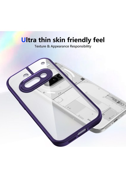 Nothing Phone 3A,IÇIN Eabhulie Kılıf, Kamera Lens Korumalı Hibrit 2'si 1 Arada Şeffaf Kılıf-Mor (Yurt Dışından) modelleri