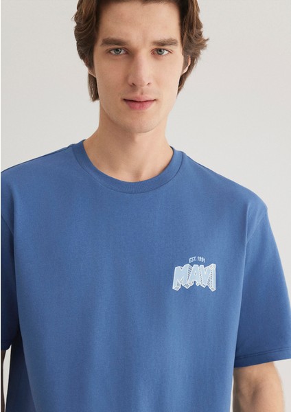 Denim Generation Baskılı Mavi Tişört 0612480-70719