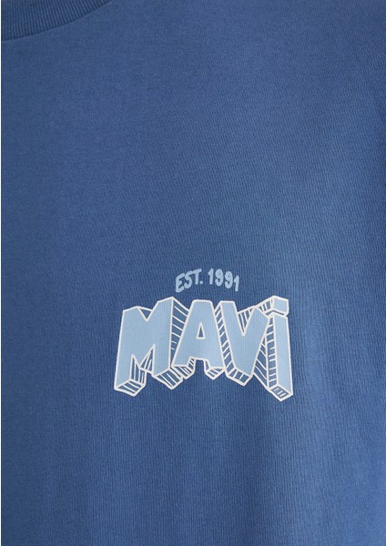 Denim Generation Baskılı Mavi Tişört 0612480-70719