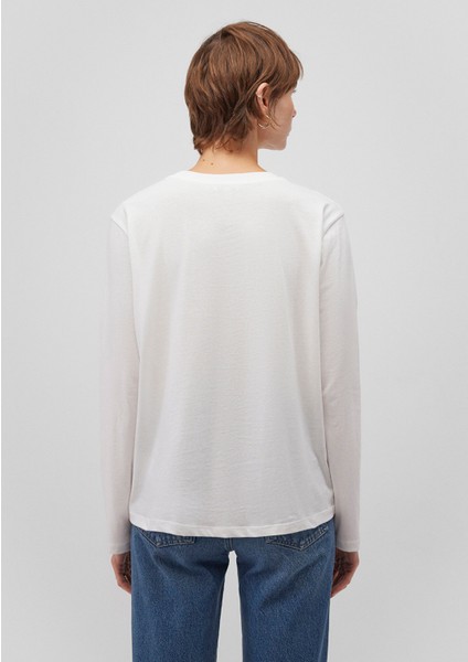 Uzun Kollu Ekru Basic Tişört 1613038-70057