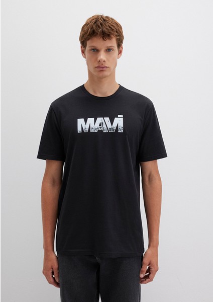 Mavi Logo Baskılı Siyah Tişört 0610948-900