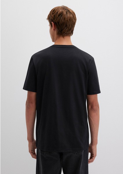 Mavi Logo Baskılı Siyah Tişört 0610948-900