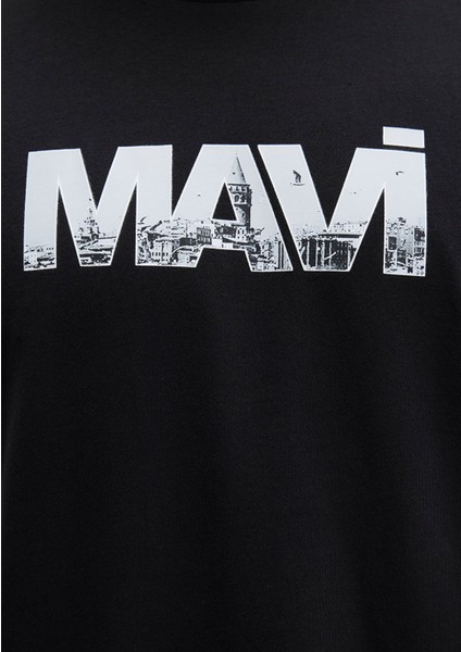 Mavi Logo Baskılı Siyah Tişört 0610948-900