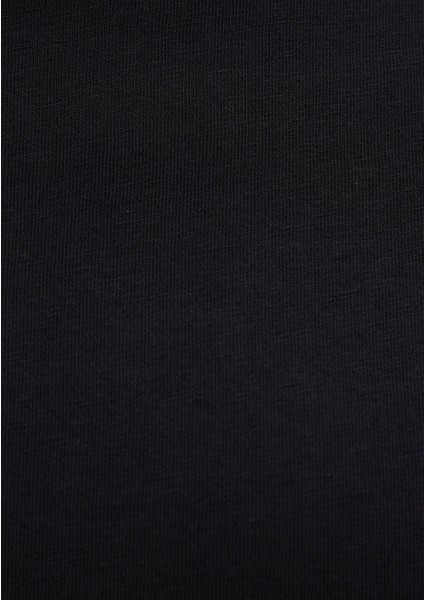 Etiket Detaylı Siyah Basic Tişört 0611824-900