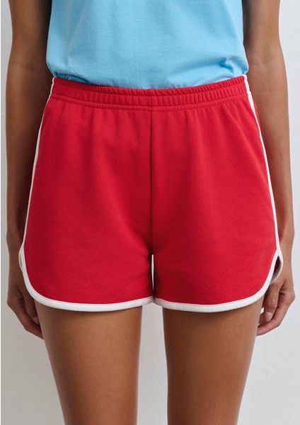 Biye Detaylı Kırmızı Şort 1410185-70467