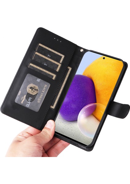 Samsung Galaxy A72 4g/5g Için El Kayışı ve Kart Yuvalı Premium Deri Cüzdan Kılıf-Siyah (Yurt Dışından) indirimleri