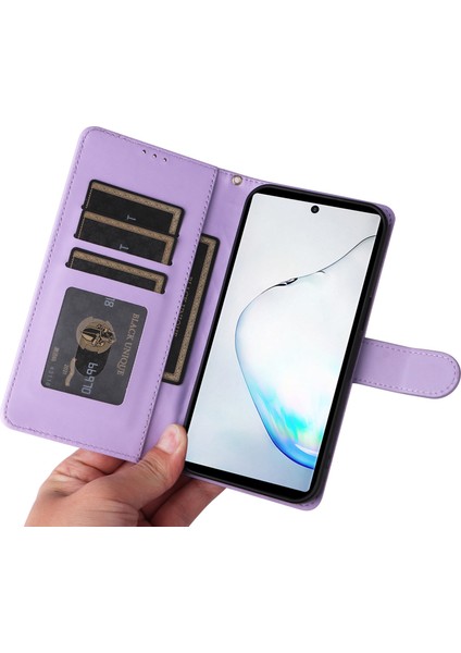 Samsung Galaxy Note 10 Plus Için El Kayışı ve Kart Yuvalı Premium Deri Cüzdan Kılıf-Mor (Yurt Dışından) indirimleri