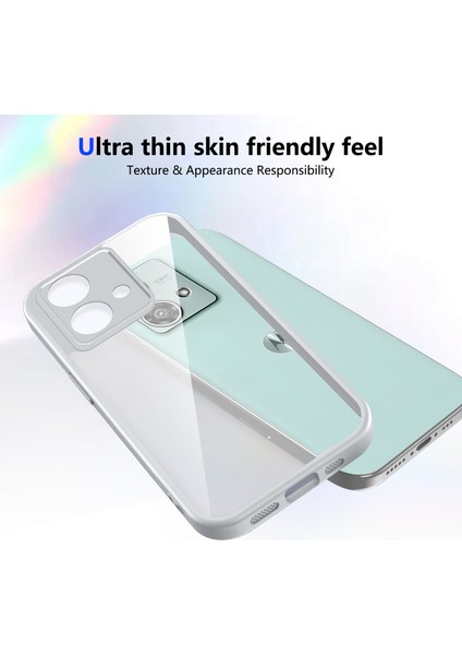 Motorola Edge 40 Neo,için Eabhulie Kılıf, Kamera Lens Korumalı Hibrit 2'si 1 Arada Şeffaf Kılıf-Gri (Yurt Dışından) modelleri