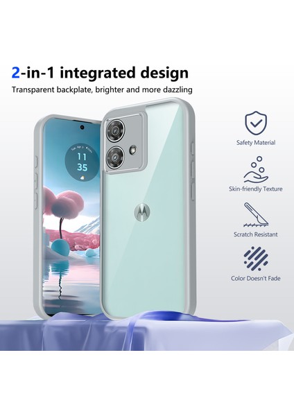 Motorola Edge 40 Neo,için Eabhulie Kılıf, Kamera Lens Korumalı Hibrit 2'si 1 Arada Şeffaf Kılıf-Gri (Yurt Dışından) indirimleri