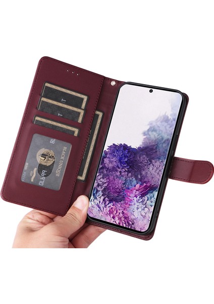 Samsung Galaxy S20 4g/5g Için El Kayışı ve Kart Yuvalı Premium Deri Cüzdan Kılıf-Kırmızı (Yurt Dışından) indirimleri