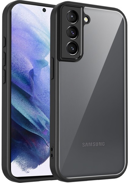 Samsung Galaxy S21 Fe 5g,için Eabhulie Kılıf, Kamera Lens Korumalı Hibrit 2'si 1 Arada Şeffaf Kılıf-Siyah (Yurt Dışından)