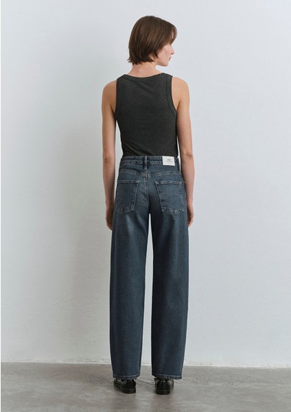 Leila Mavi Premium Gölgeli Koyu Mavi Jean Pantolon 1010600-89936
