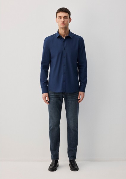 Kolay Ütülenebilir Lacivert Gömlek 0211571-70490