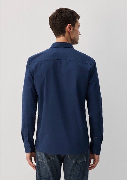 Kolay Ütülenebilir Lacivert Gömlek 0211571-70490