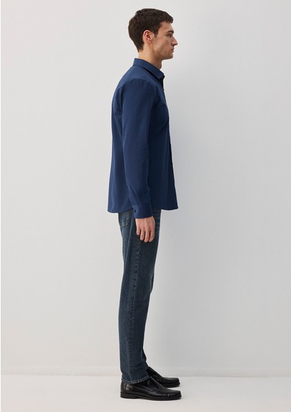 Kolay Ütülenebilir Lacivert Gömlek 0211571-70490
