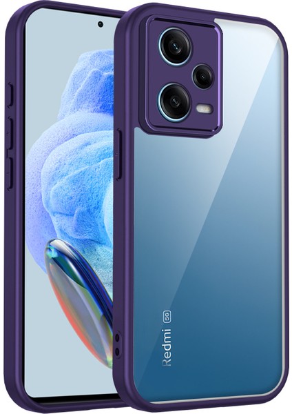 Xiaomi Redmi Note 12 5g,için Eabhulie Kılıf, Kamera Lens Korumalı Hibrit 2'si 1 Arada Şeffaf Kılıf-Mor (Yurt Dışından)