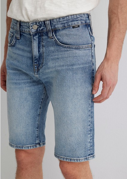 Tim Street Gölgeli Indigo Mavisi Jean Şort 0428489643