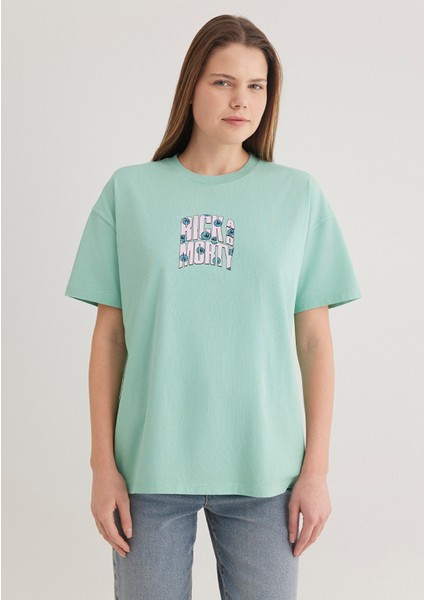 Rick And Morty Baskılı Yeşil Tişört 1613256-71732