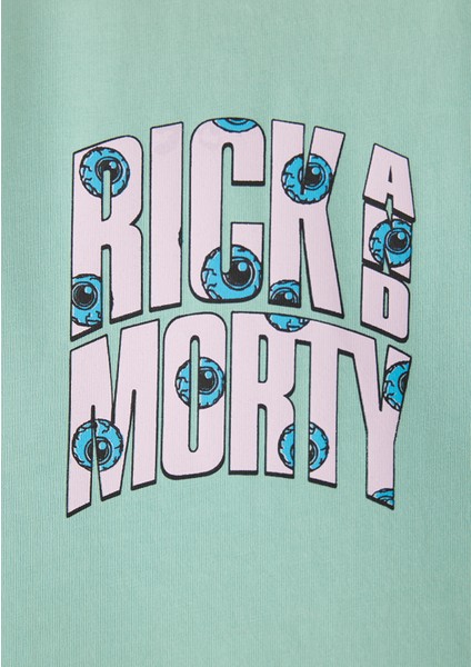Rick And Morty Baskılı Yeşil Tişört 1613256-71732