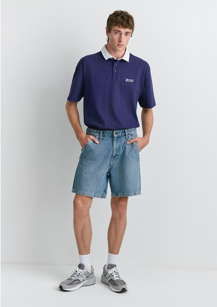 Rotterdam MV91 Street Indigo Mavisi Jean Şort 0410185-89128