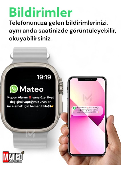 Gri 2'li Akıllı Saat ve Kablosuz Kulaklık, Android ve Ios Uyumu
