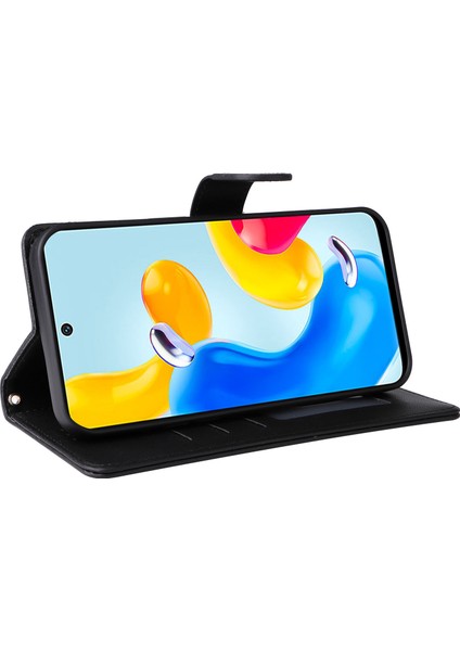 Xiaomi Poco M4 Pro 5g Için El Kayışı ve Kart Yuvalı Premium Deri Cüzdan Kılıf-Siyah (Yurt Dışından) fiyatları